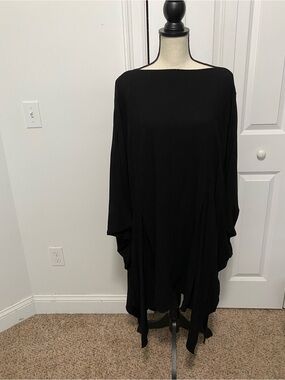 COS Black Asymmetrical Draped Dress